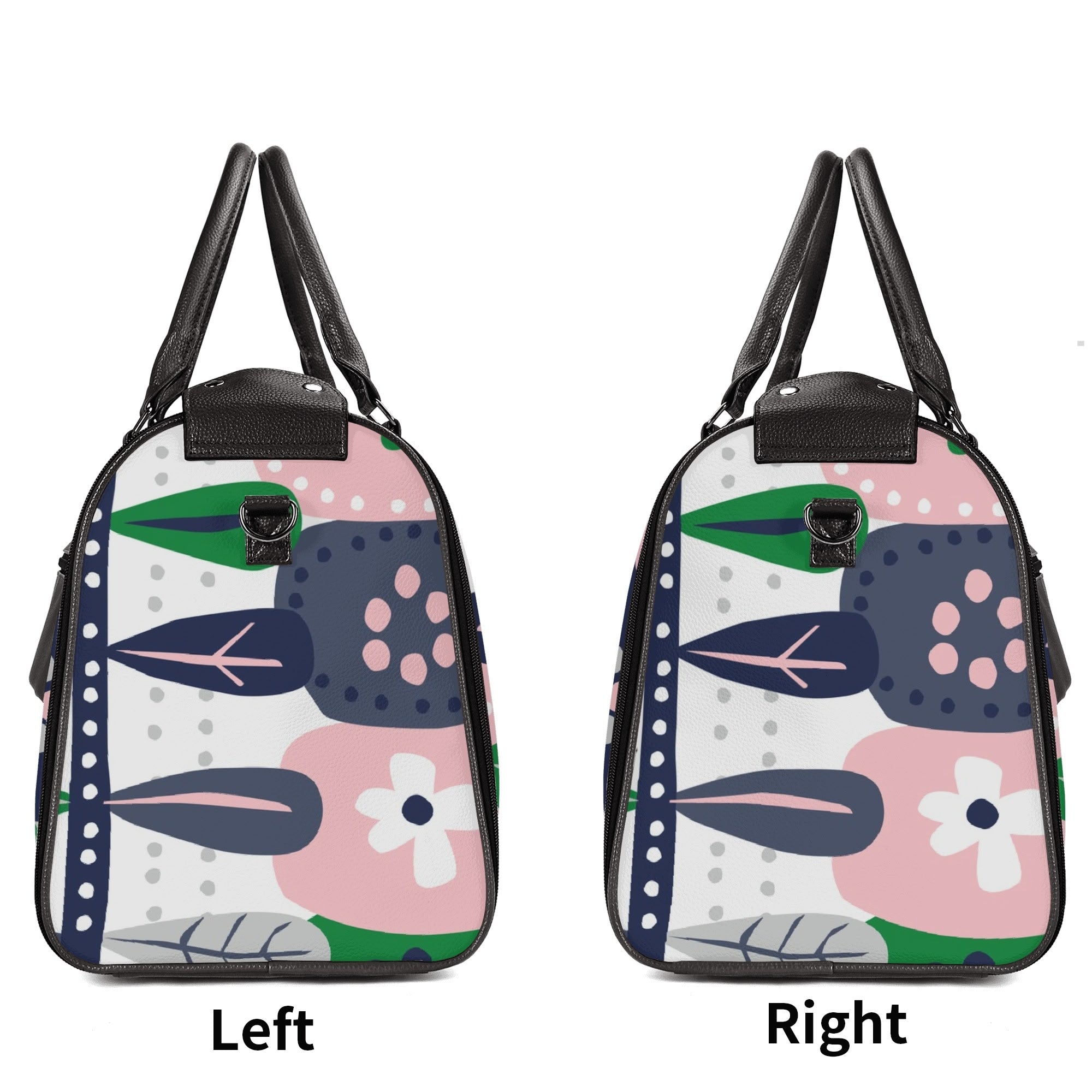 Kate McEnroe New York Retro Scandinavian Floral Duffel Bag, Mid Century Modern Foldable Weekender, Mod Carry - OnDuffel BagsNKQKK08N - 2