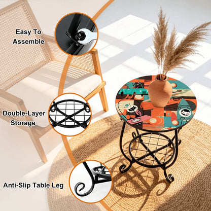 Kate McEnroe New York Retro Sputnik Atomic Cat Mid Century Modern Outdoor Patio Side Tableoutdoor side tableNPrTKa6Iag