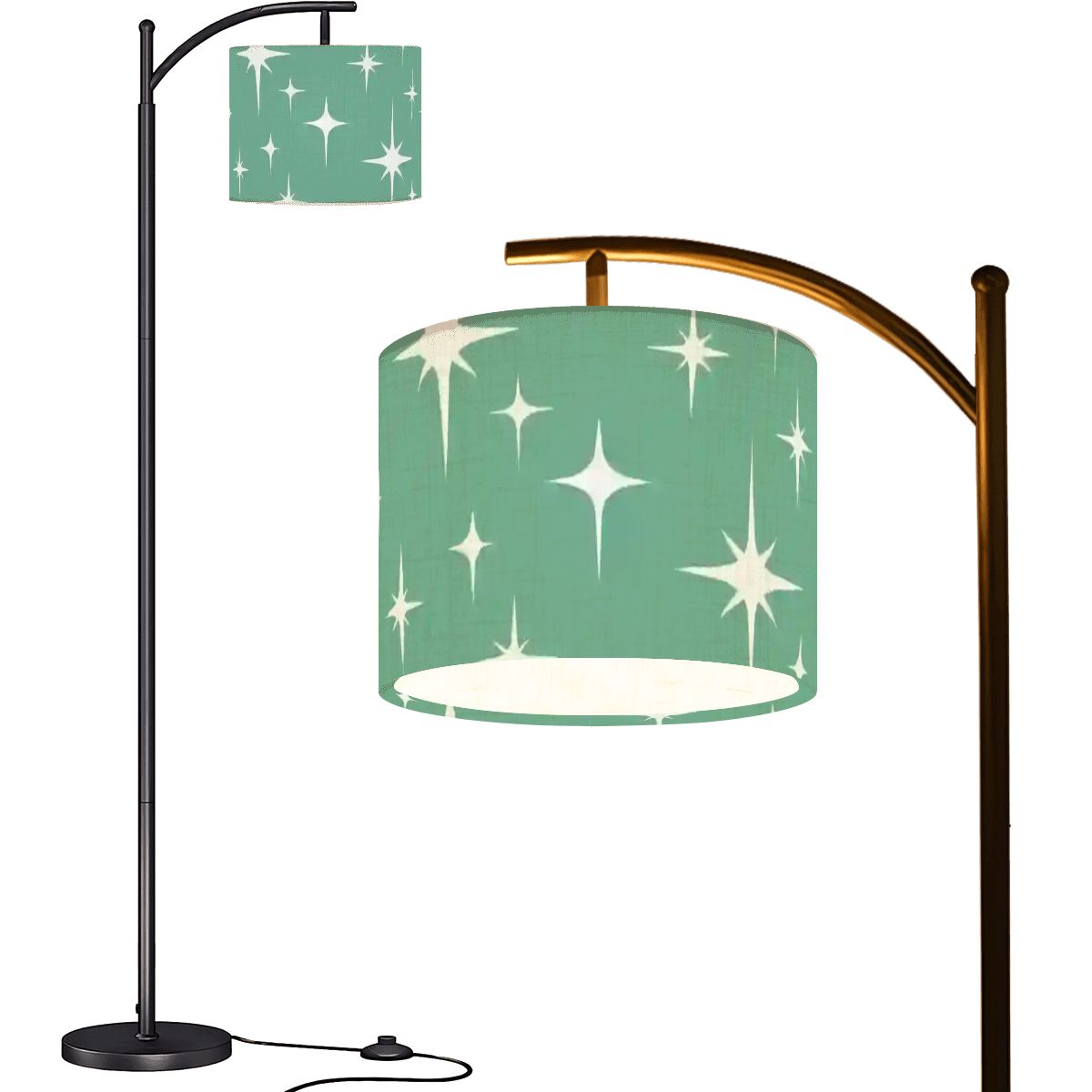 Kate McEnroe New York Retro Starburst Arc Floor Lamp, Mid Century Modern Atomic Lighting AccentArc Floor Lampsrv5hbtilv0
