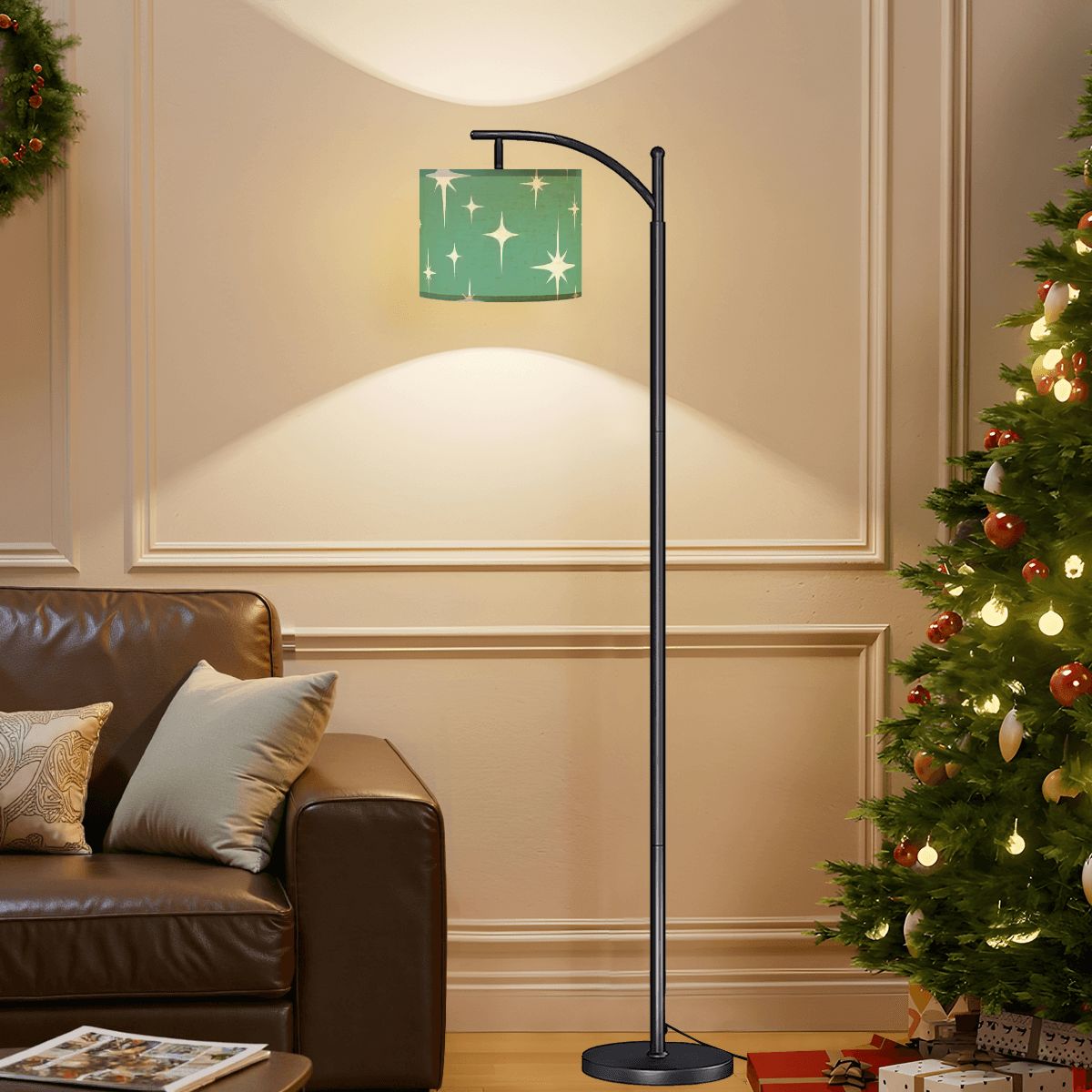 Kate McEnroe New York Retro Starburst Arc Floor Lamp, Mid Century Modern Atomic Lighting AccentArc Floor Lampsrv5hbtilv0