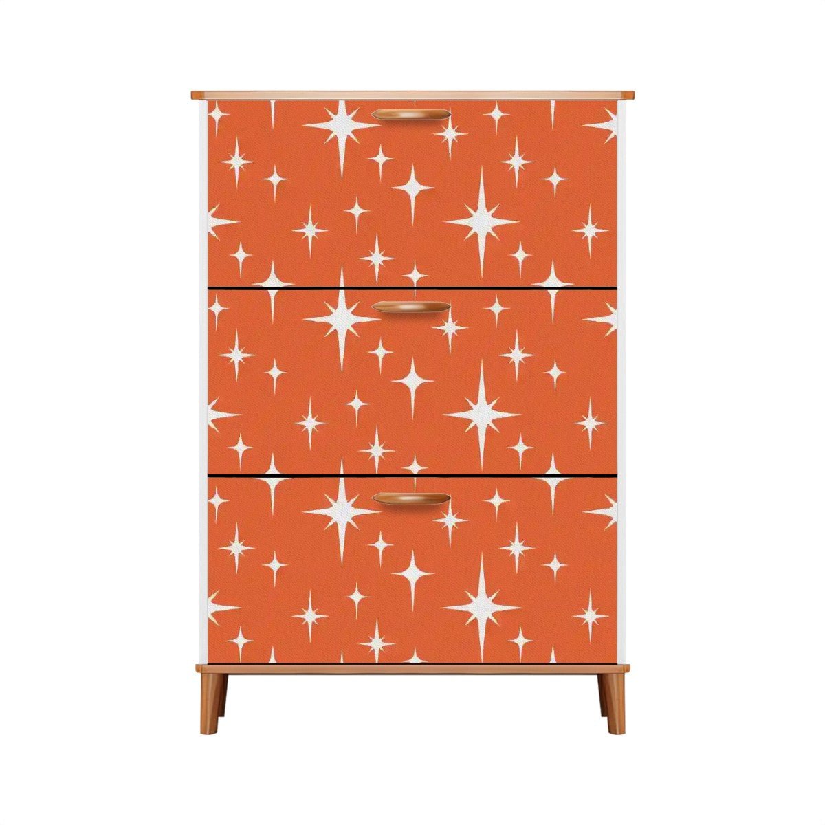 Kate McEnroe New York Retro Starburst Shoe Cabinet, Mid Century Modern Storage Tower, MCM 3 - Tier OrganizerShoe StorageMmRUe35Lzm