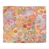 Kate McEnroe New York Retro Trippy Flower Power Duvet Cover, 70s Mid Mod Hippie Chic Floral Bedroom Decor with Groovy Orange, Yellow, and Blue PaletteDuvet Covers40332228668726911553