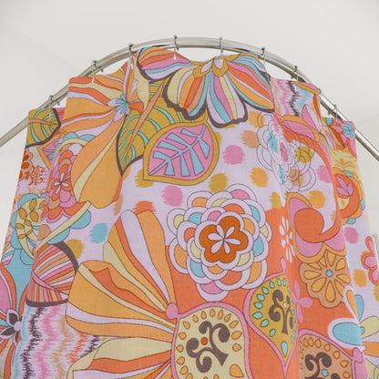 Kate McEnroe New York Retro Trippy Flower Power Shower Curtain, 70s Mid Mod Hippie Chic Floral Bathroom Decor with Groovy Orange, Yellow, and Blue Palette Shower Curtains