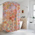 Kate McEnroe New York Retro Trippy Flower Power Shower Curtain, 70s Mid Mod Hippie Chic Floral Bathroom Decor with Groovy Orange, Yellow, and Blue PaletteShower CurtainsSC-PIN-GRV-7X7