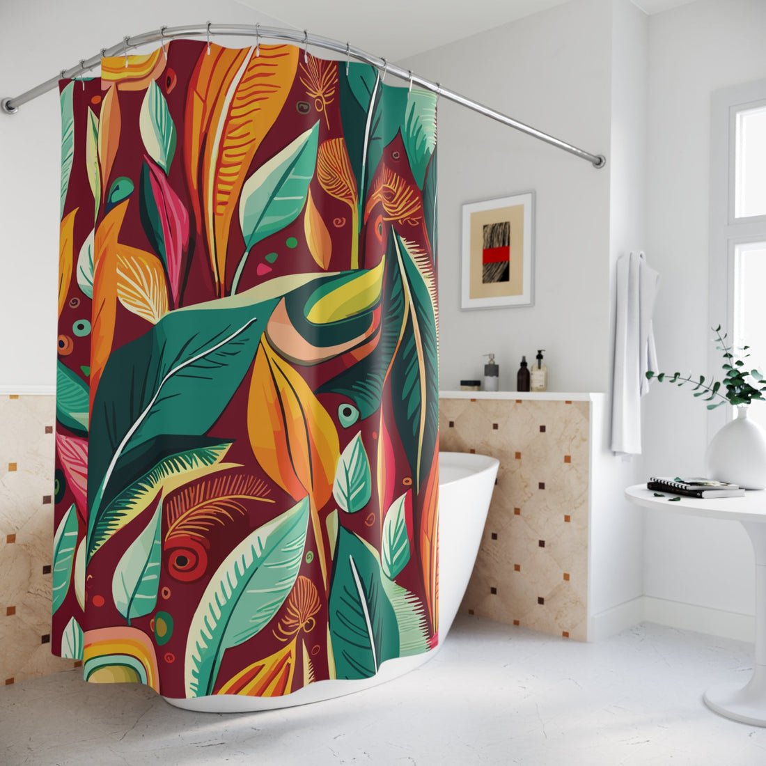 Kate McEnroe New York Retro Tropical Botanical Mid Century Bohemian Shower CurtainShower Curtains61196706304015001437
