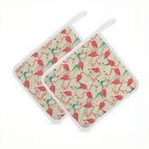Kate McEnroe New York Retro Tropical Mid Century Modern Flamingo Quilted Pot Holder Setpot holder1ORD8AzctB