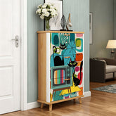 Kate McEnroe New York Retro TV Atomic Cat 3-Tier Shoe Cabinet, Mid Century Modern Amoeba Storage Unit, Vintage MCM OrganizerShoe StorageYdbc5CLDxv