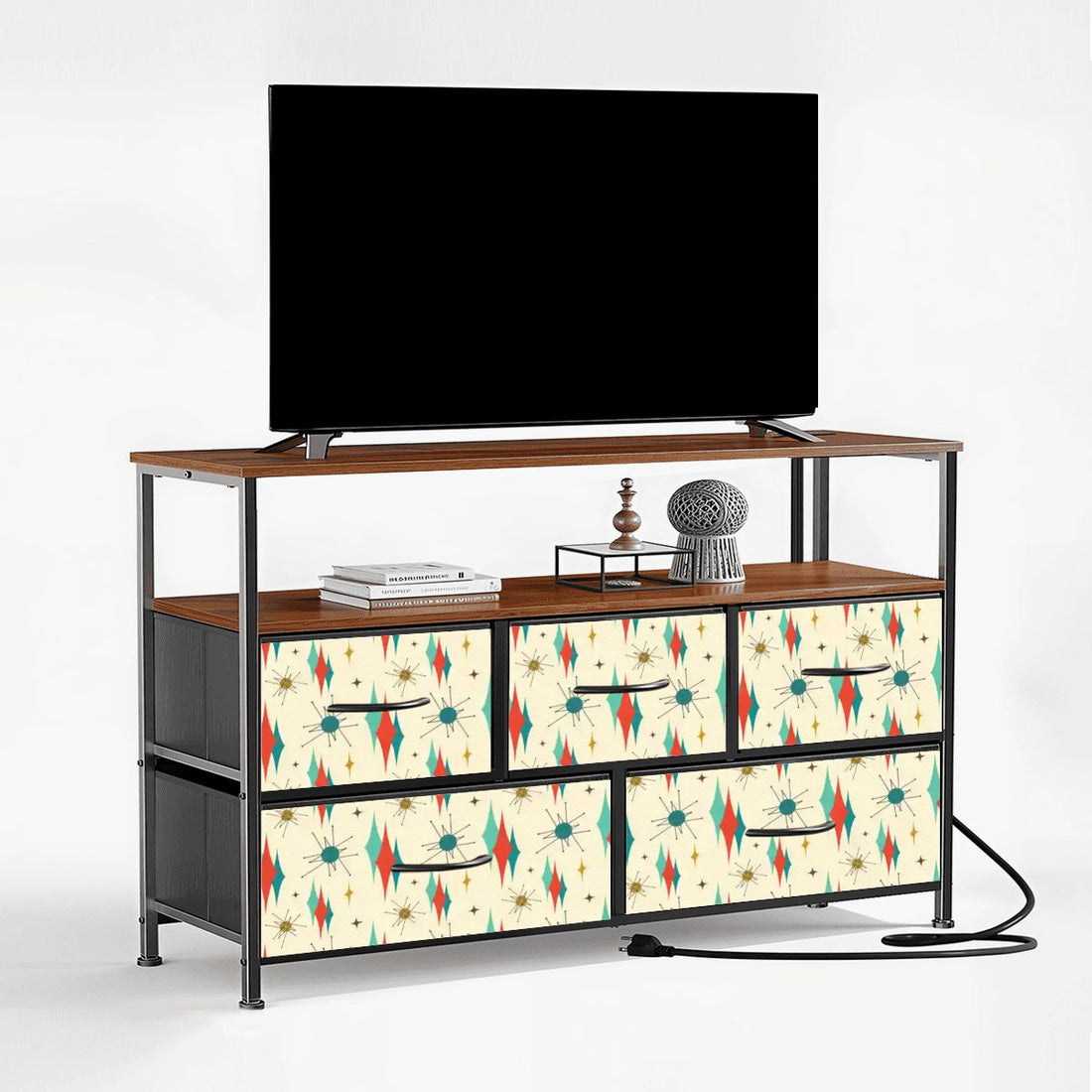 Kate McEnroe New York Retro TV Stand 1950s Atomic Diamond Starburst Mid Century ConsoleTV StandsMbQhf8vyIB