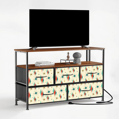 Kate McEnroe New York Retro TV Stand 1950s Atomic Diamond Starburst Mid Century ConsoleTV StandsMbQhf8vyIB