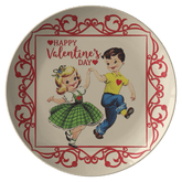 Kate McEnroe New York Retro Valentine Party Dinner Plate, 50s Kitsch Dancing Boy Girl Romantic DinnerwarePlates9820SINGLE