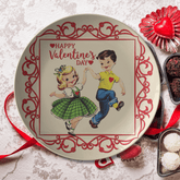 Kate McEnroe New York Retro Valentine Party Dinner Plate, 50s Kitsch Dancing Boy Girl Romantic DinnerwarePlates9820SINGLE