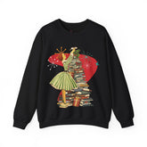 Kate McEnroe New York Retro Vintage 50s Book Lover Sweatshirt, Atomic Age Holiday CrewneckSweatshirts22732901230388971226