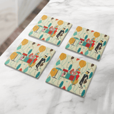 Kate McEnroe New York Retro Vintage 50s Cocktail Coasters, Mid Century Modern Kitsch BarwareCoasters7021