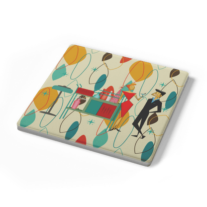 Kate McEnroe New York Retro Vintage 50s Cocktail Coasters, Mid Century Modern Kitsch BarwareCoasters7021
