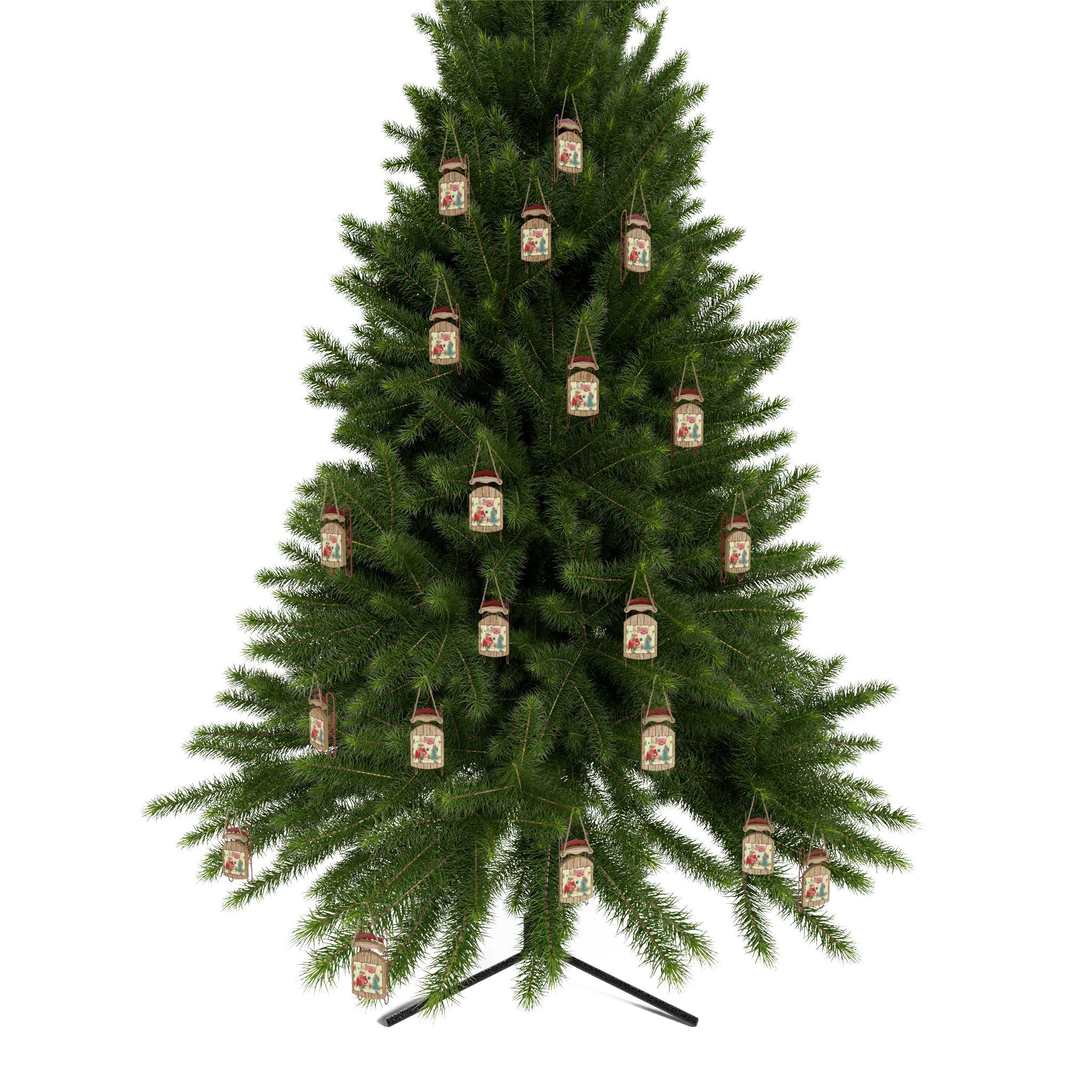 Kate McEnroe New York Retro Vintage 50s Franciscan Diamond Starburst Kitsch Christmas Card Art Art Sled OrnamentsOrnaments88668662227426684831