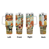Kate McEnroe New York Retro Vintage 50s Kitsch Atomic Cat Autumn 40oz TumblerTumblersWE9KOM6W - 1
