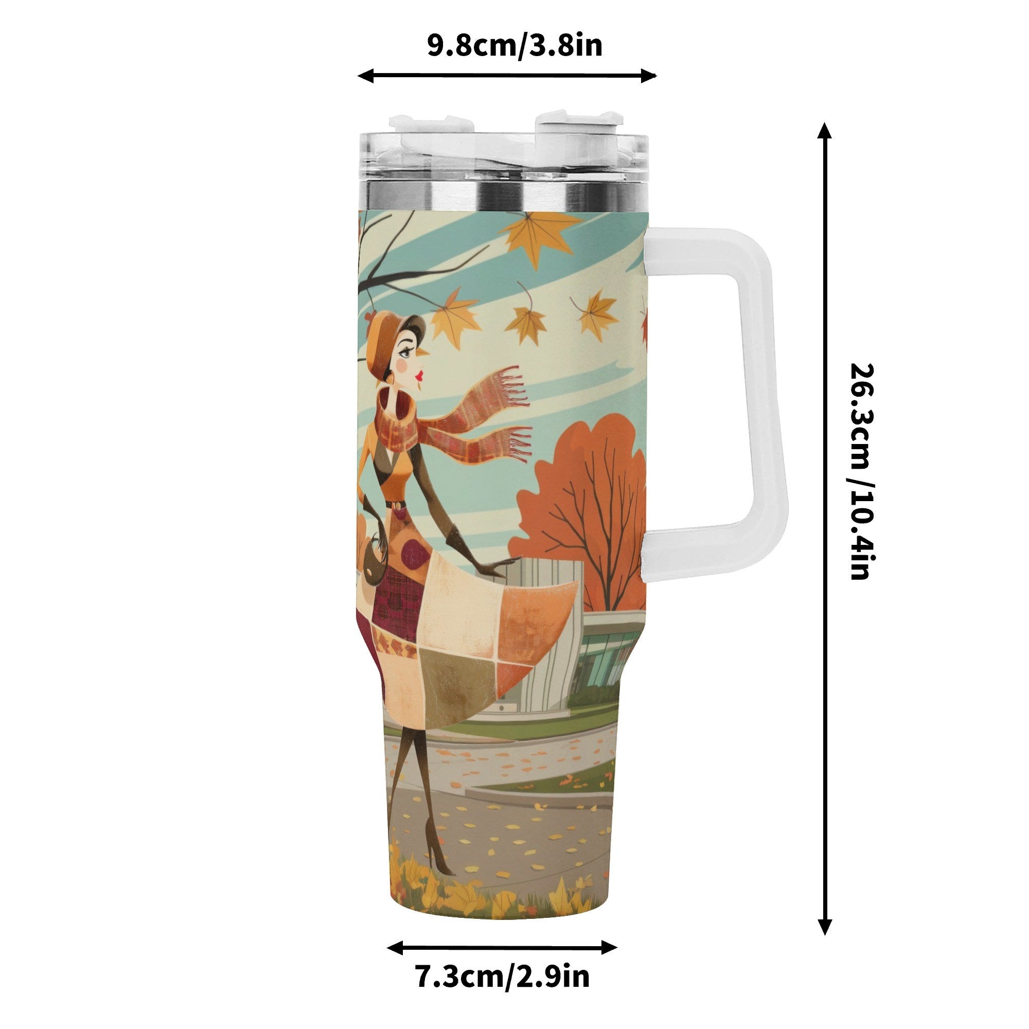 Kate McEnroe New York Retro Vintage 50s Kitsch Atomic Cat Autumn 40oz TumblerTumblersWE9KOM6W - 1