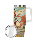 Kate McEnroe New York Retro Vintage 50s Kitsch Atomic Cat Autumn 40oz TumblerTumblersWE9KOM6W - 1