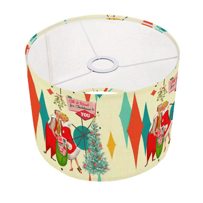 Kate McEnroe New York Retro Vintage 50s Kitsch Christmas Lampshade, Festive Holiday Decor, Mid Century Modern Drum Shade, Vintage Holiday LightingLamp ShadesTNcjS0b5dO