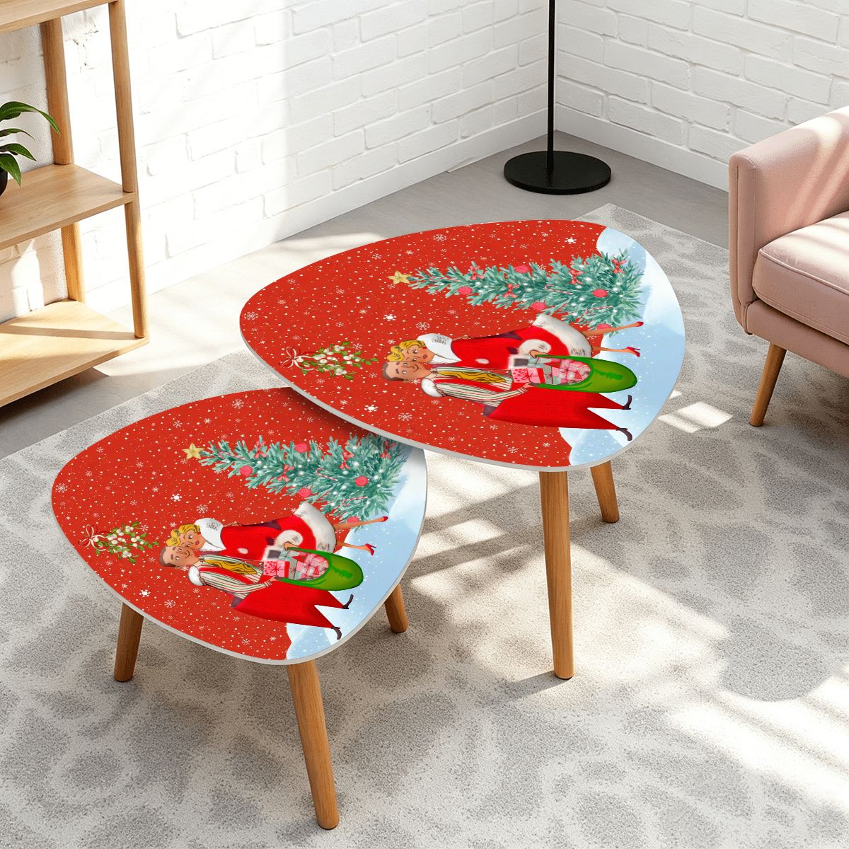 Kate McEnroe New York Retro Vintage 50s Kitsch Christmas Nesting TablesNesting Tables8HZfclmylK