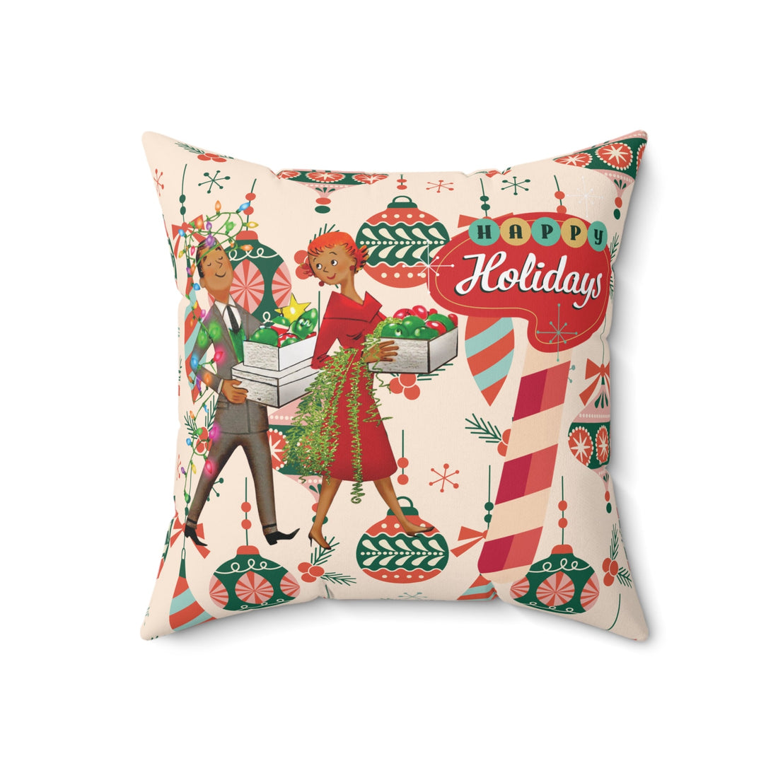 Kate McEnroe New York Retro Vintage 50s Kitsch Christmas Pillow, Mid Century Holiday DecorThrow Pillows23417860178538374665