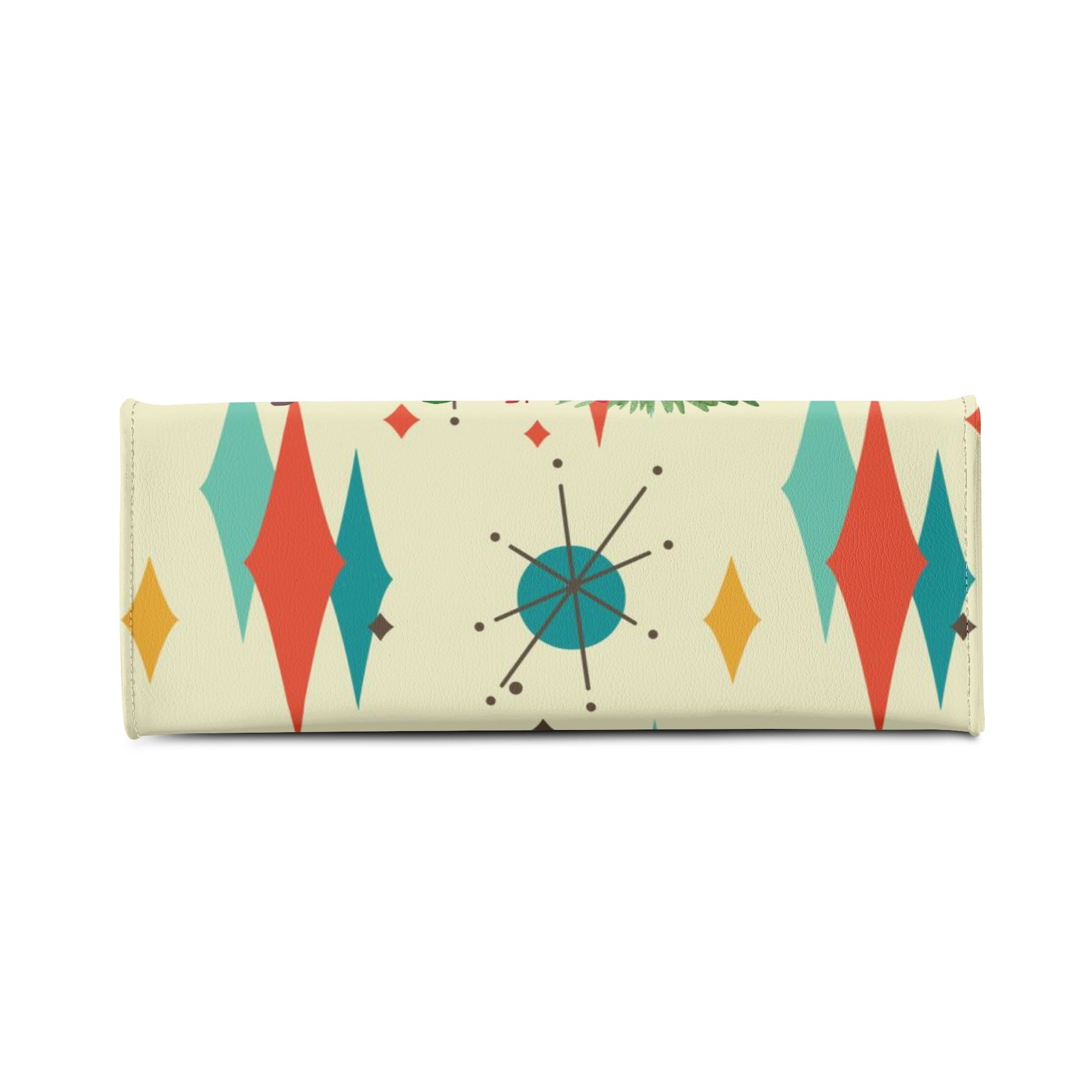 Kate McEnroe New York Retro Vintage 50s Kitsch Holiday Satchel, Franciscan Starburst , Mid Century Modern Christmas Card Art HandbagHandbagsWQEPRM8W - 1