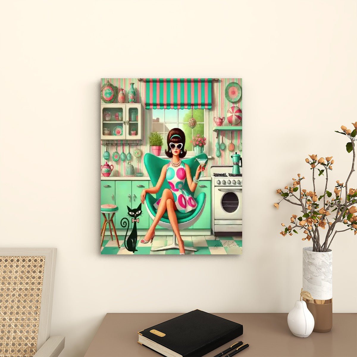 Kate McEnroe New York Retro Vintage 50s Kitsch, Mid Century Modern Kitchen Canvas Wall ArtCanvas Wall ArtGqORqDsaie