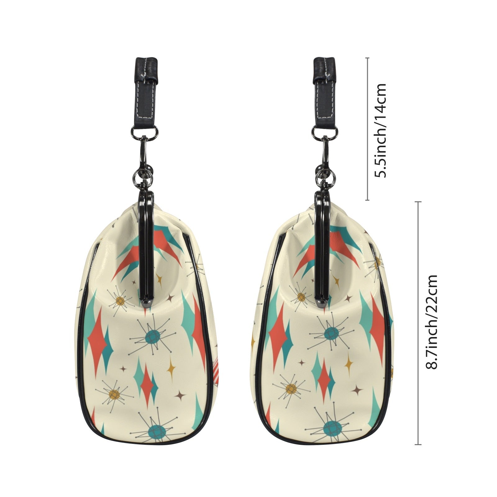 Kate McEnroe New York Retro Vintage Christmas Cheer Mid Century Starburst Kisslock PurseCrossbody BagsD3266992