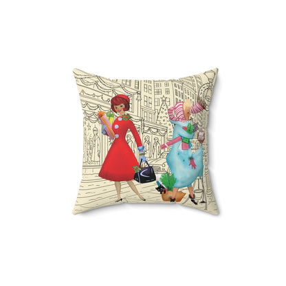 Kate McEnroe New York Retro Vintage Christmas Pillow, Mid Century Modern Cityscape Kitsch AccentThrow Pillows33540505155717676133