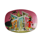 Kate McEnroe New York Retro Vintage Christmas Poodle Platter, Mid Century Modern Holiday Ladies Dishware, 50s Kitsch MCM Entertaining PlateServing Platters
