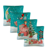 Kate McEnroe New York Retro Vintage Christmas Throw Pillow Covers Set of 4 Mid Century Modern Kitsch AccentThrow Pillow CoversD3246390