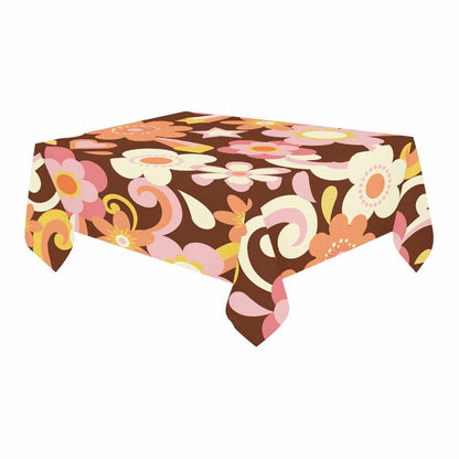 Kate McEnroe New York Retro Vintage Floral Cotton Linen Tablecloth Table Linens 120" x 60" / DG1028574DXH2490D DG1028574DXH2490D