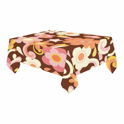 Kate McEnroe New York Retro Vintage Floral Cotton Linen Tablecloth Table Linens 84" x 60" / DG1028570DXH2488D DG1028570DXH2488D
