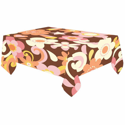Kate McEnroe New York Retro Vintage Floral Cotton Linen Tablecloth Table Linens