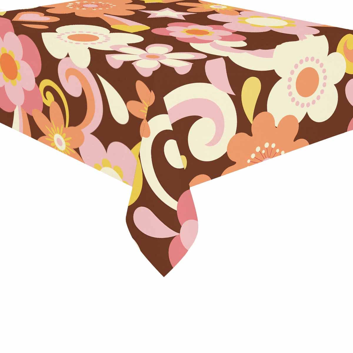 Kate McEnroe New York Retro Vintage Floral Cotton Linen Tablecloth Table Linens