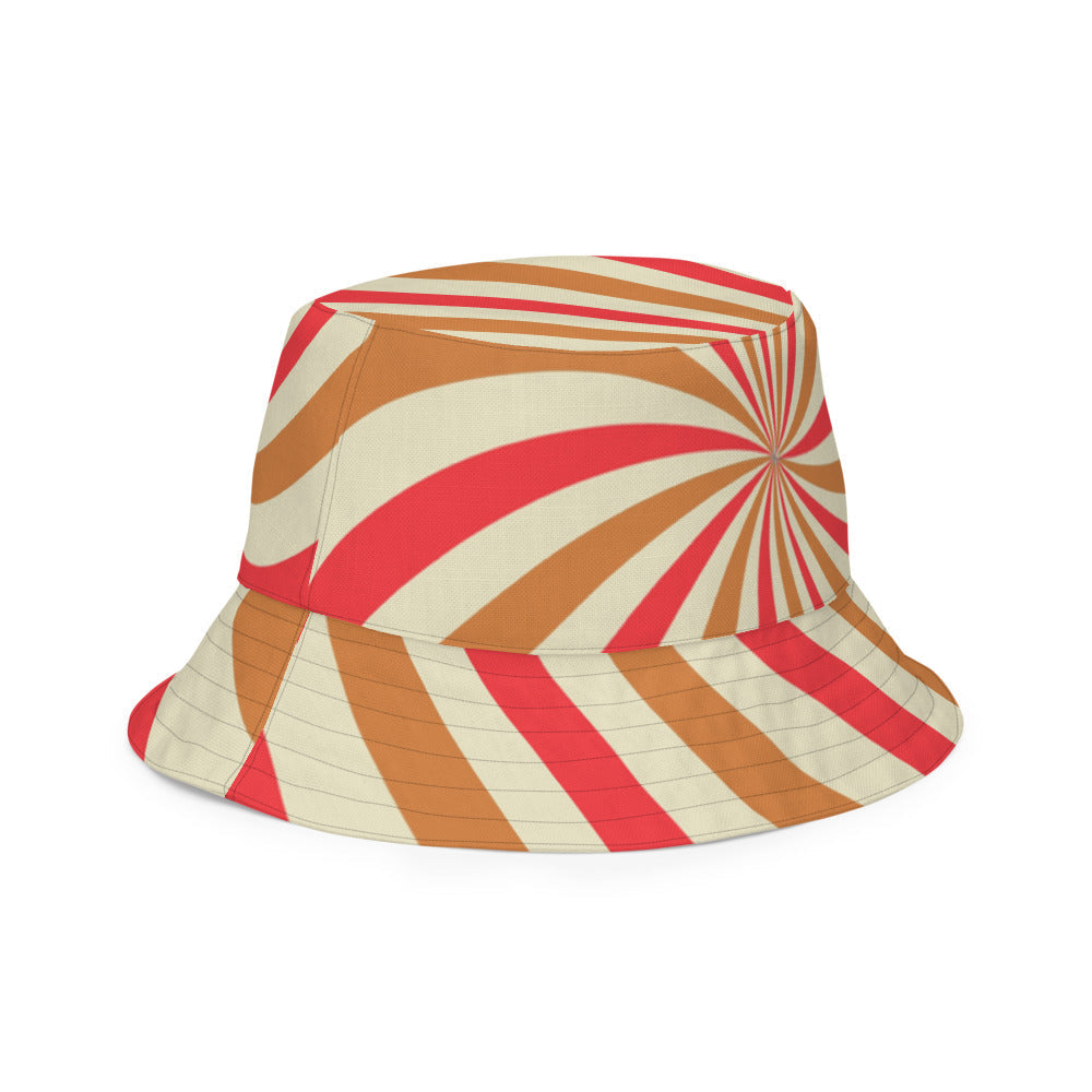 Kate McEnroe New York Retro Vintage Groovy Hippie Swirl Reversible Bucket Hat Hats
