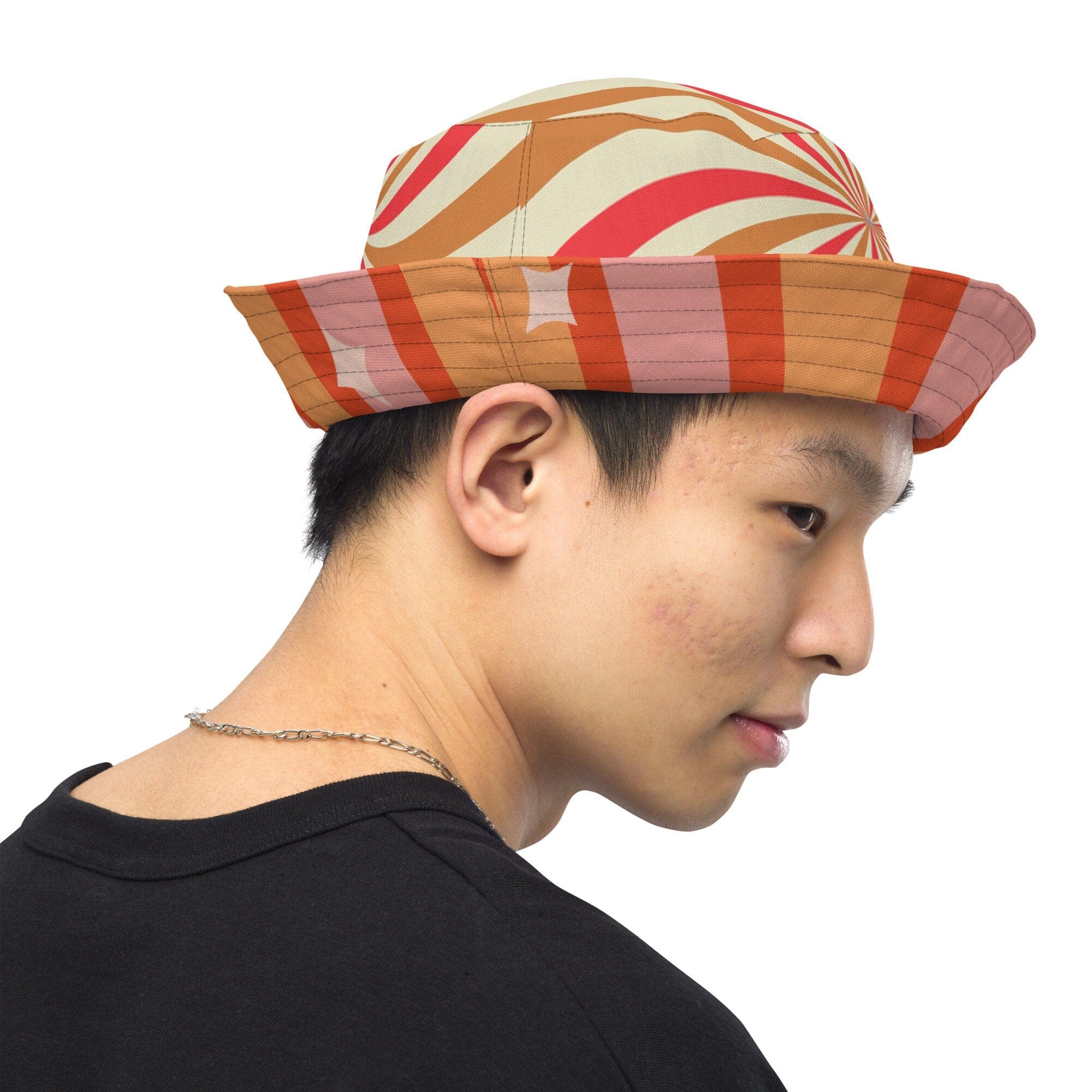Kate McEnroe New York Retro Vintage Groovy Hippie Swirl Reversible Bucket HatHats63C76A17F2C4B_16360