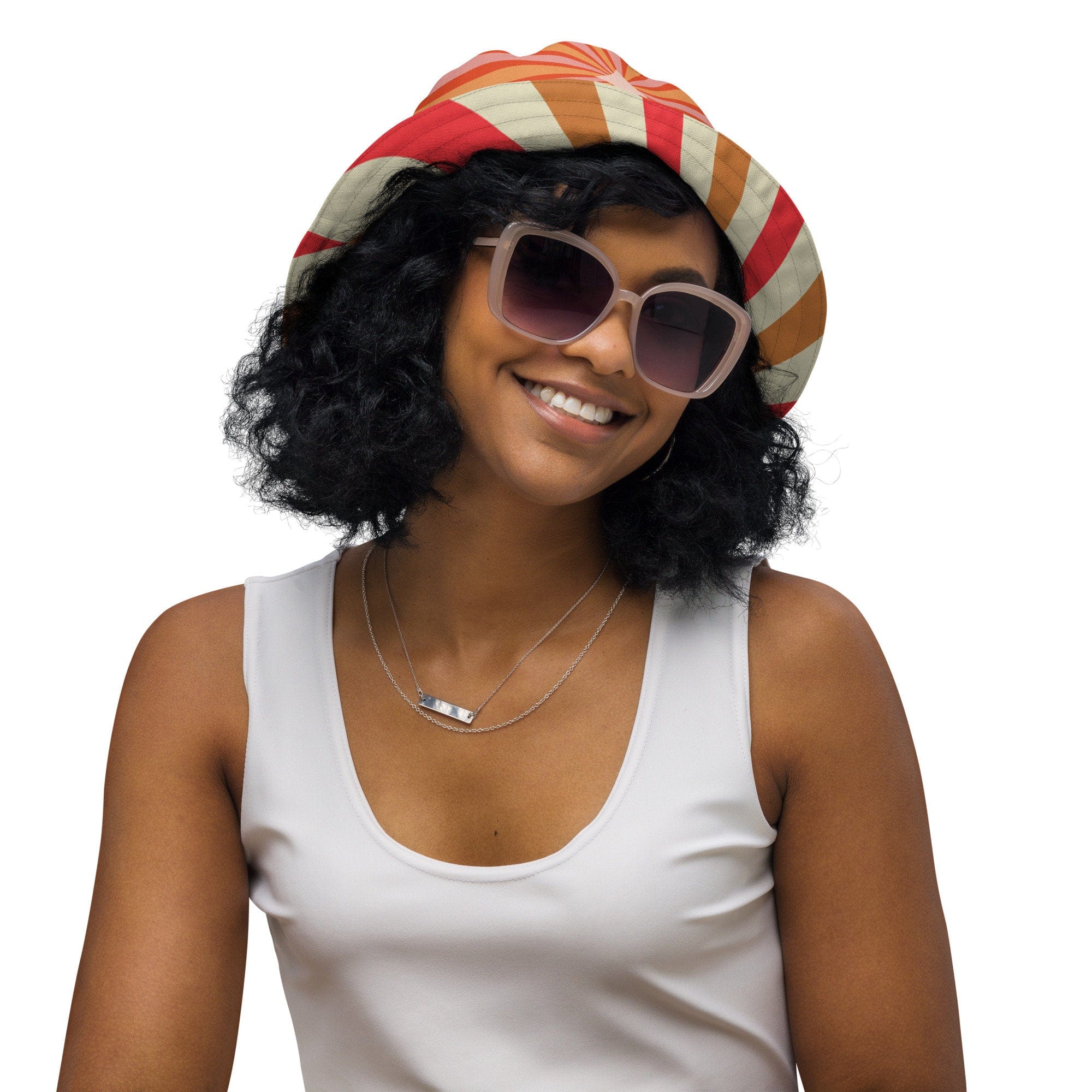 Kate McEnroe New York Retro Vintage Groovy Hippie Swirl Reversible Bucket HatHats63C76A17F2C4B_16360
