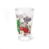 Kate McEnroe New York Retro Vintage Kitsch 50s Christmas Family Pint Glass, Mid Century Modern Holiday DrinkwarePint Glasses26647592722351753201