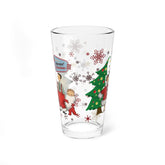 Kate McEnroe New York Retro Vintage Kitsch 50s Christmas Family Pint Glass, Mid Century Modern Holiday DrinkwarePint Glasses26647592722351753201