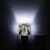 Kate McEnroe New York Retro Vintage Kitsch Atomic Cat Geometric Pink, Mink Night Light SetNight Lightss1MmCt5rhd