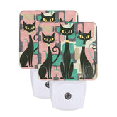 Kate McEnroe New York Retro Vintage Kitsch Atomic Cat Geometric Pink, Mink Night Light SetNight Lightss1MmCt5rhd