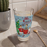 Kate McEnroe New York Retro Vintage Kitsch Christmas Family Pint Glass, Mid Century Modern 50s Holiday DrinkwarePint Glasses31489918442532513200