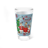 Kate McEnroe New York Retro Vintage Kitsch Christmas Family Pint Glass, Mid Century Modern 50s Holiday DrinkwarePint Glasses31489918442532513200