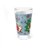 Kate McEnroe New York Retro Vintage Kitsch Christmas Family Pint Glass, Mid Century Modern 50s Holiday DrinkwarePint Glasses31489918442532513200