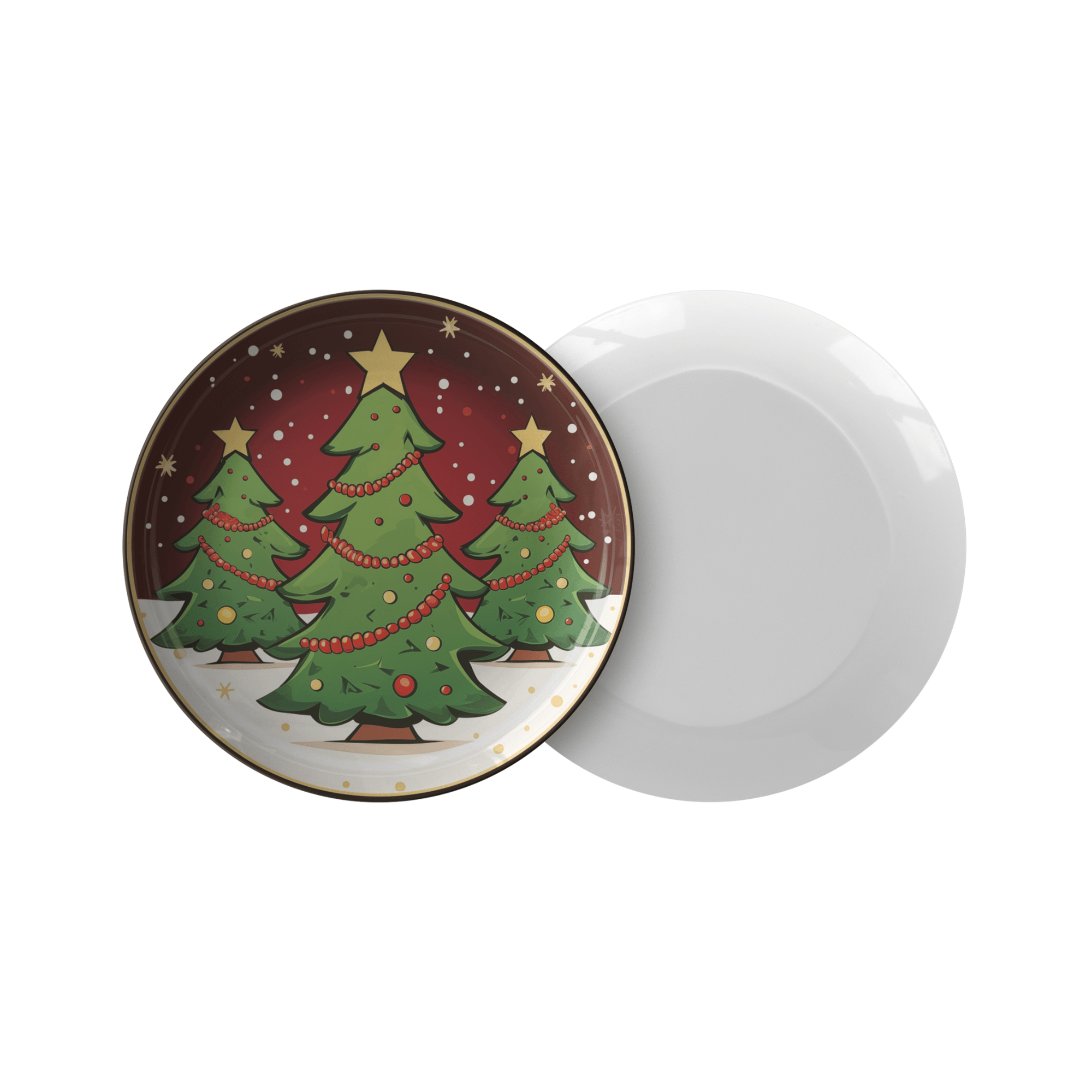 Kate McEnroe New York Retro Vintage Kitsch Christmas Tree Plate, Mid Century Modern Holiday DinnerwareDinner Plates