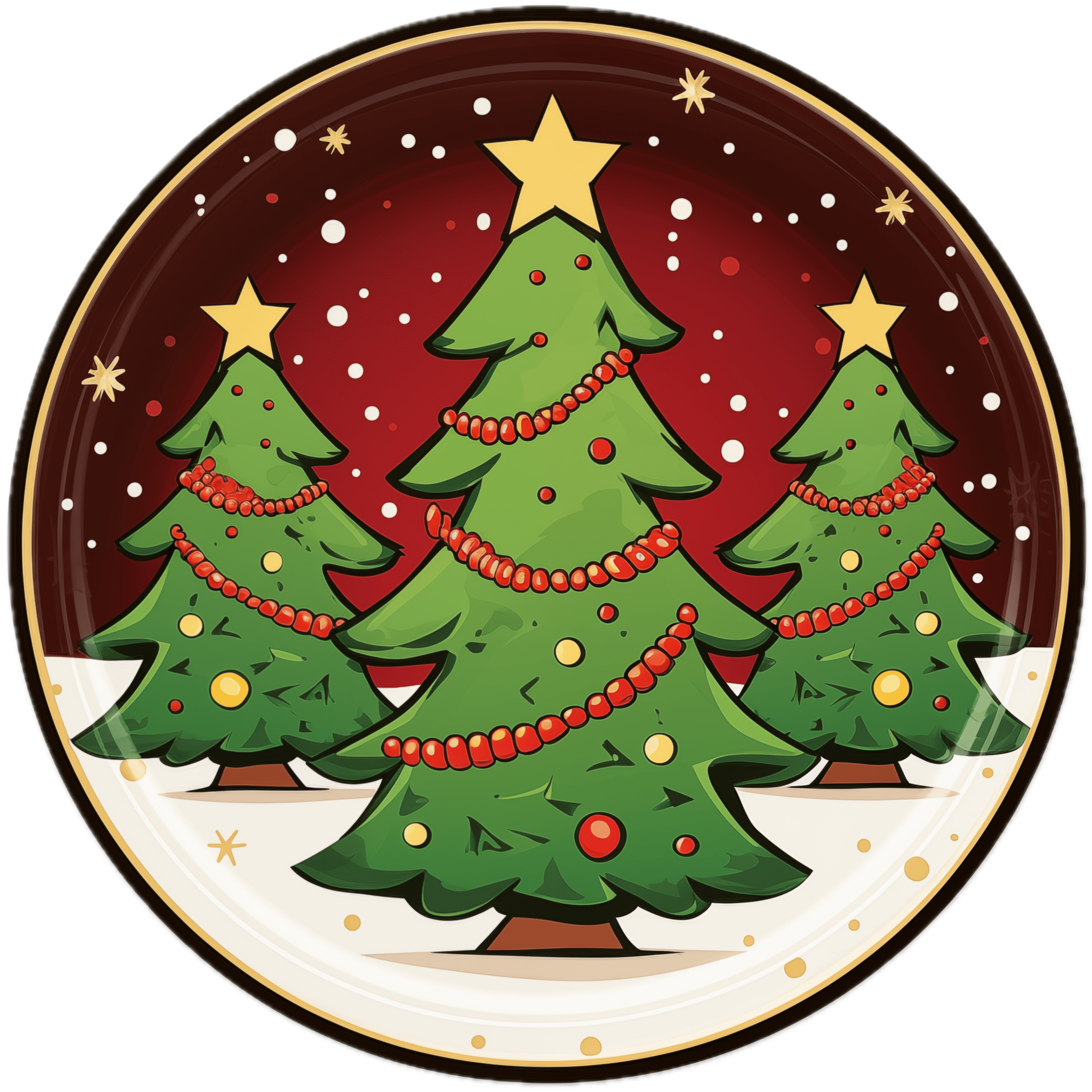 Kate McEnroe New York Retro Vintage Kitsch Christmas Tree Plate, Mid Century Modern Holiday DinnerwareDinner Plates
