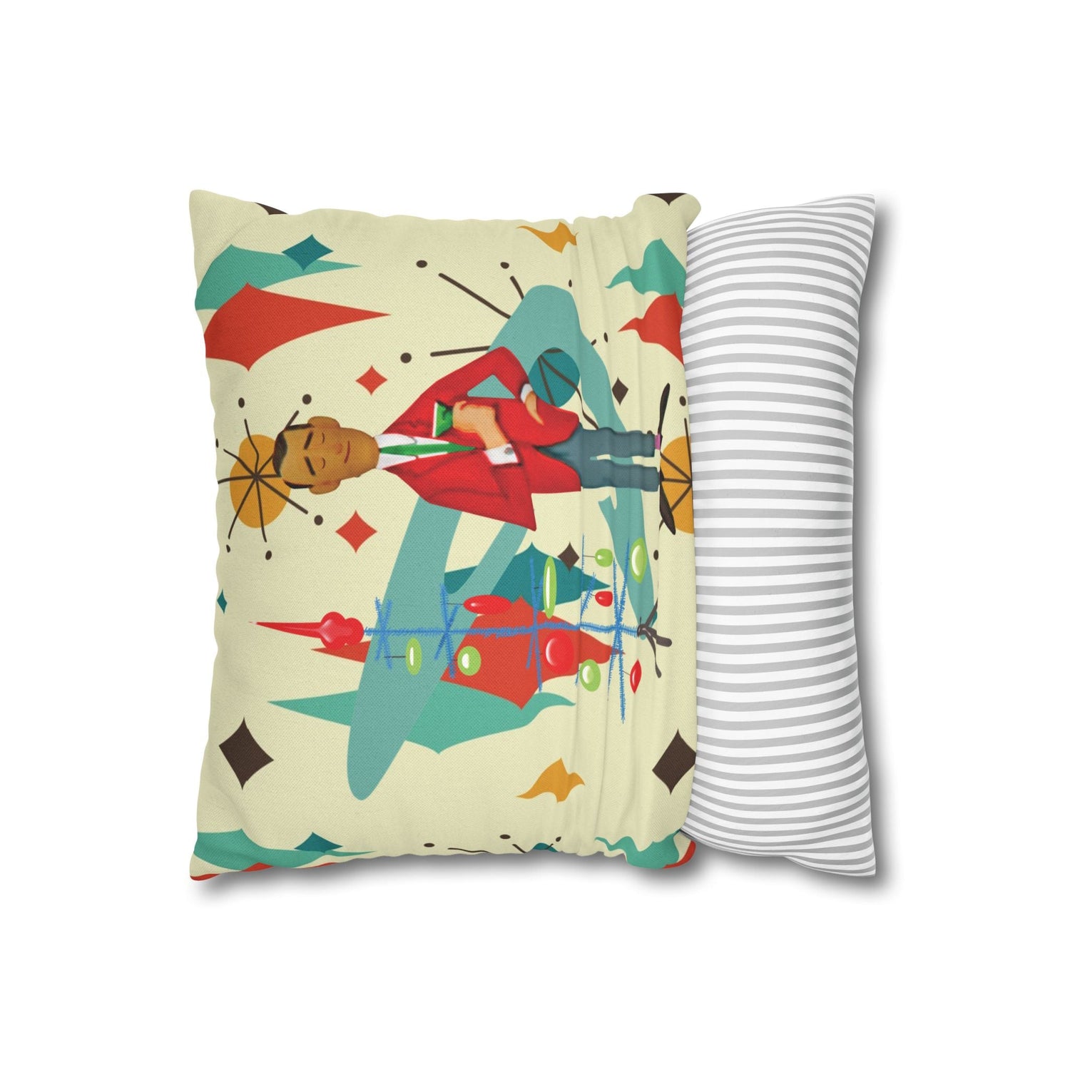 Kate McEnroe New York Retro Vintage Kitsch MCM Christmas Holiday Pillow CoverThrow Pillow Covers31954214882684127652