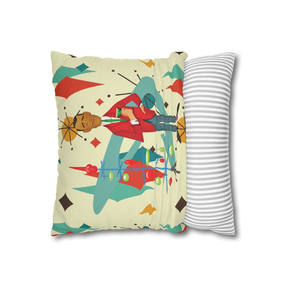 Kate McEnroe New York Retro Vintage Kitsch MCM Christmas Holiday Pillow CoverThrow Pillow Covers31954214882684127652