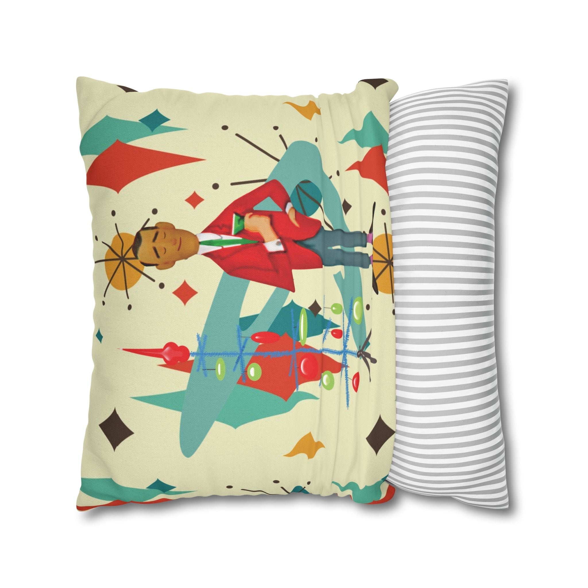 Kate McEnroe New York Retro Vintage Kitsch MCM Christmas Holiday Pillow CoverThrow Pillow Covers31954214882684127652